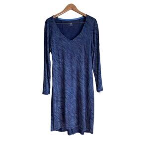 Horny tode ve neck Sweetheart MIDI Dress Blue Large